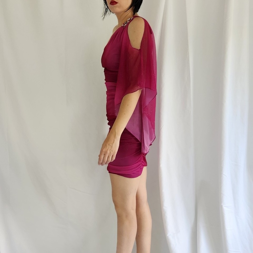 00s‎ Deb Pink One Shoulder Dress - Picture 4 of 6
